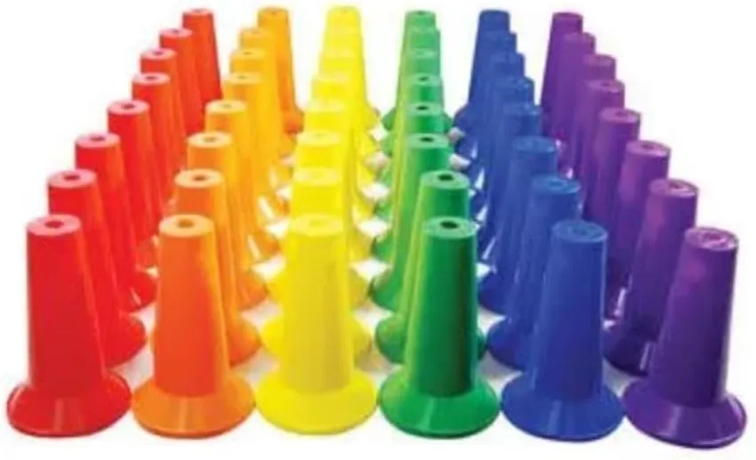 Mini Marker Cones | School Equipment for Games, Obstacles, Agility, and Flow of Traffic - Set of 48 Cones