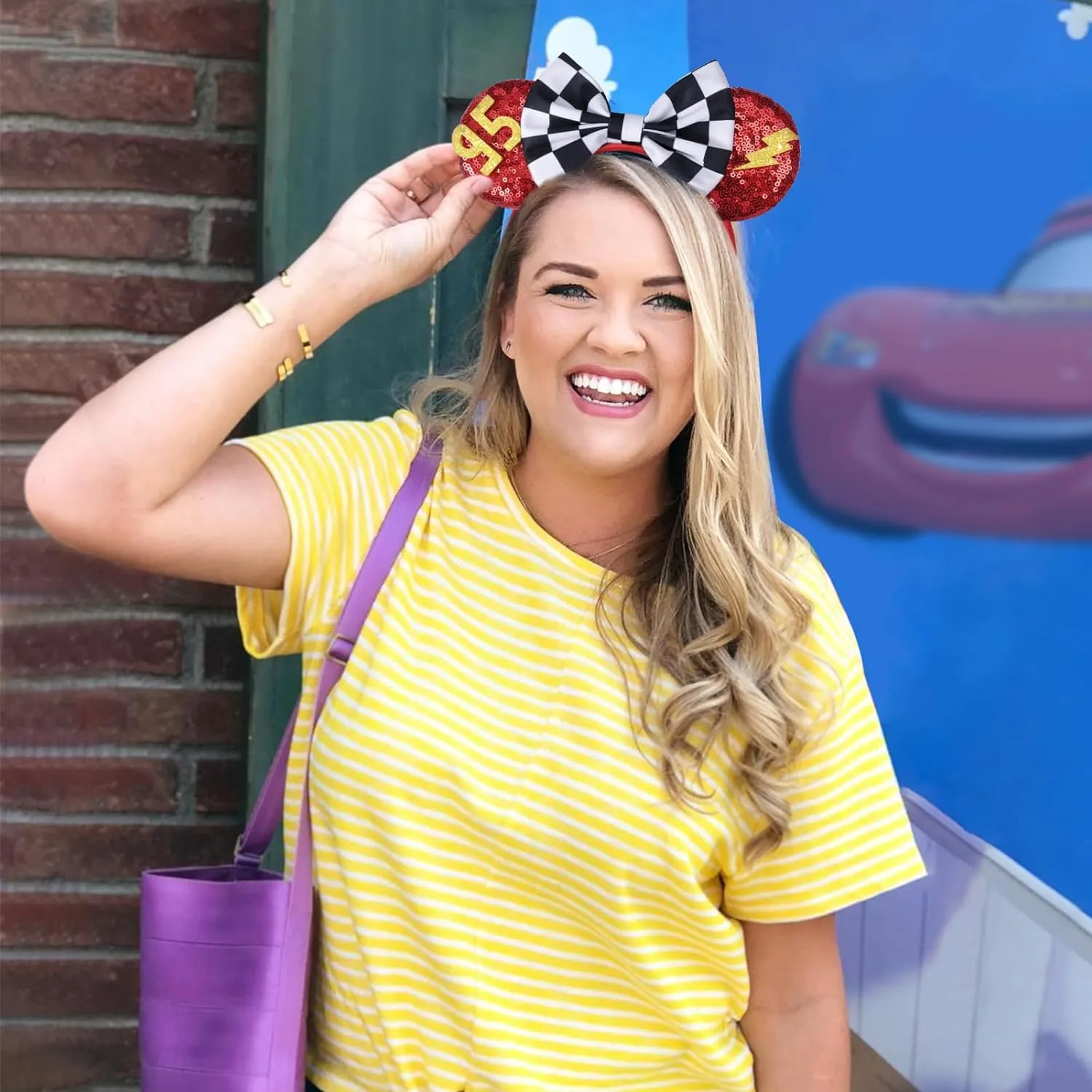 Mouse Ears Headband, Cars Ears for Women Adult Kids, Sequin Headband Park Ears Trips Party Cosplay Costumes Accessories
