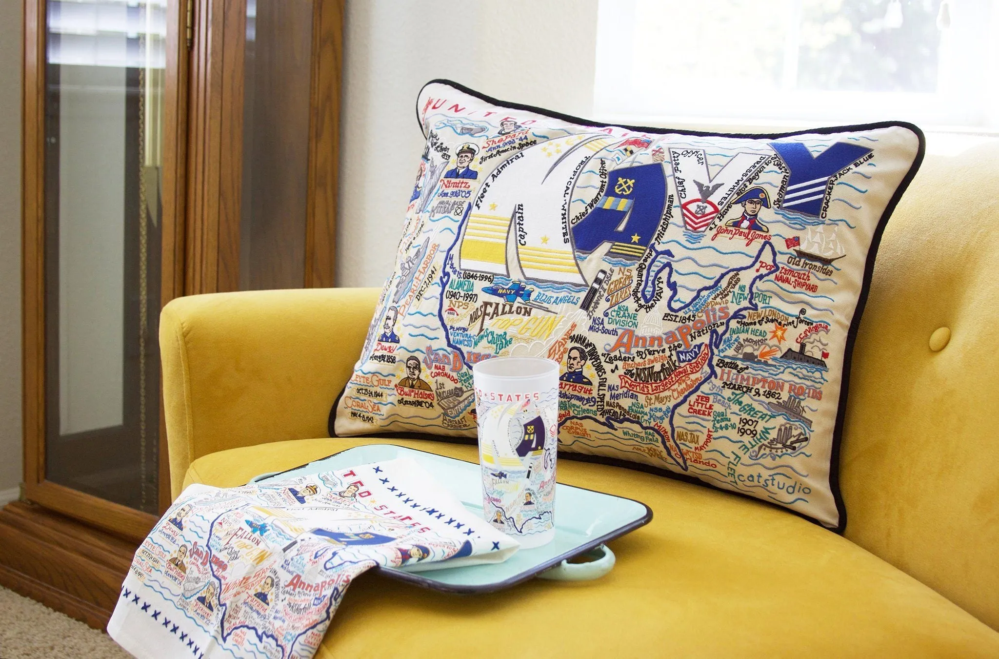 NAVY DISH TOWEL BY CATSTUDIO