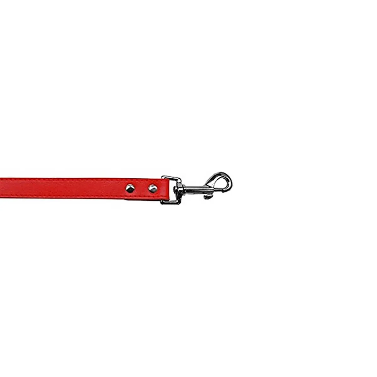 Plain Faux Leather Pet Leash in Red