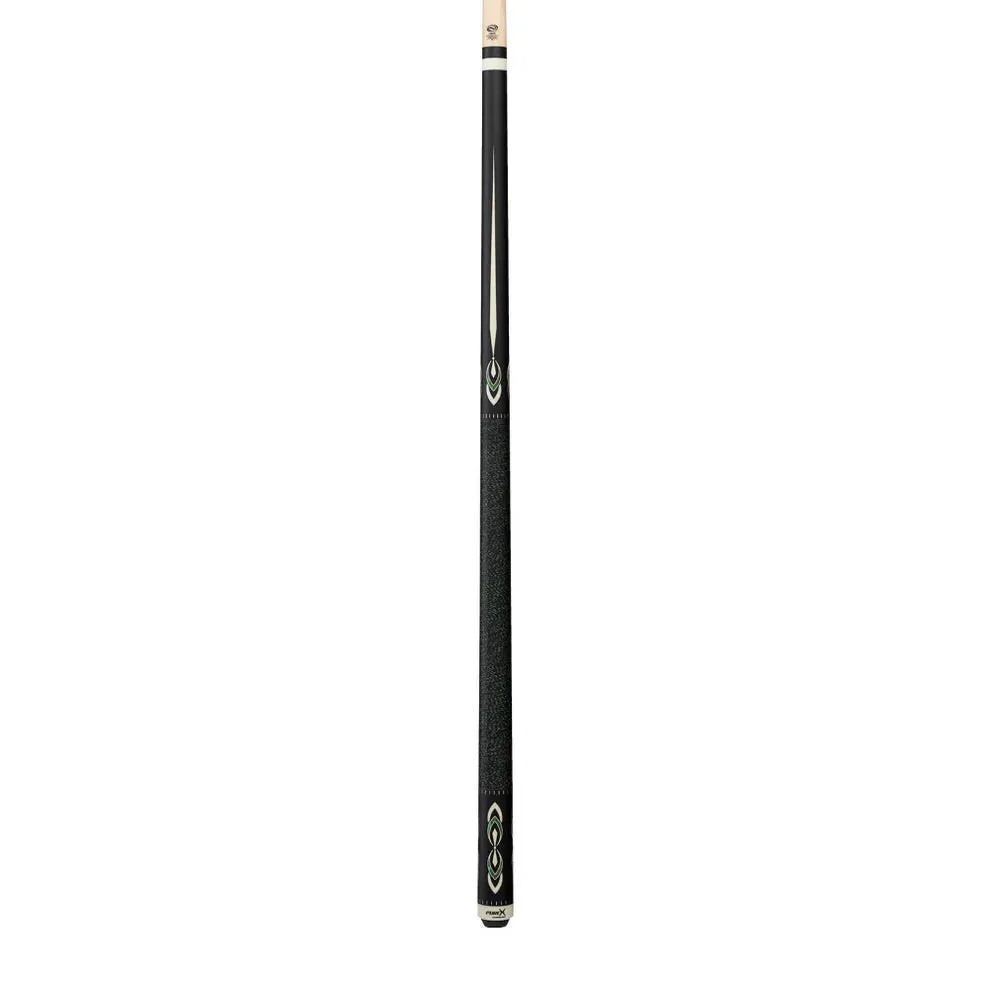 Pure X Matte Black & Malachite/White Cue with Black & Green Linen Wrap