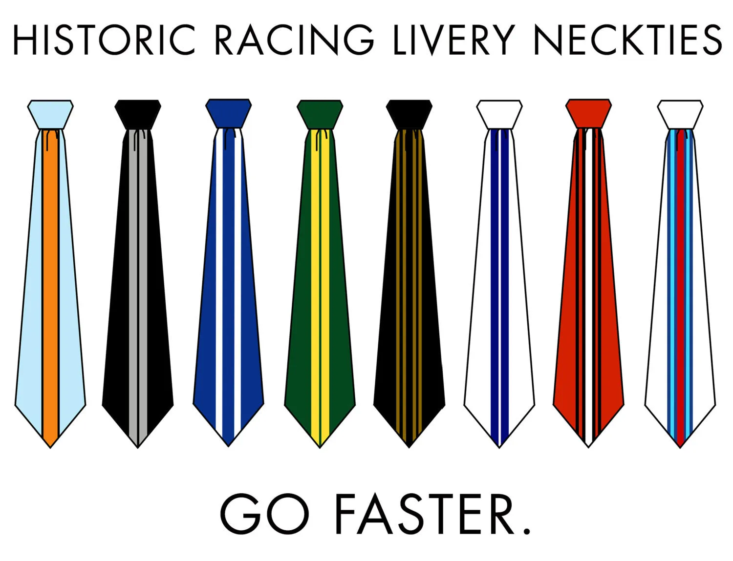 Racing Stripes Necktie: Le Mans First Place silk tie