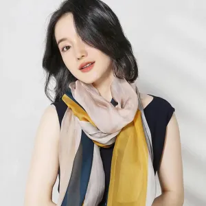 Rainbow - Silk Shawl, Modern style, Dual purpose of Scarf & Shawl