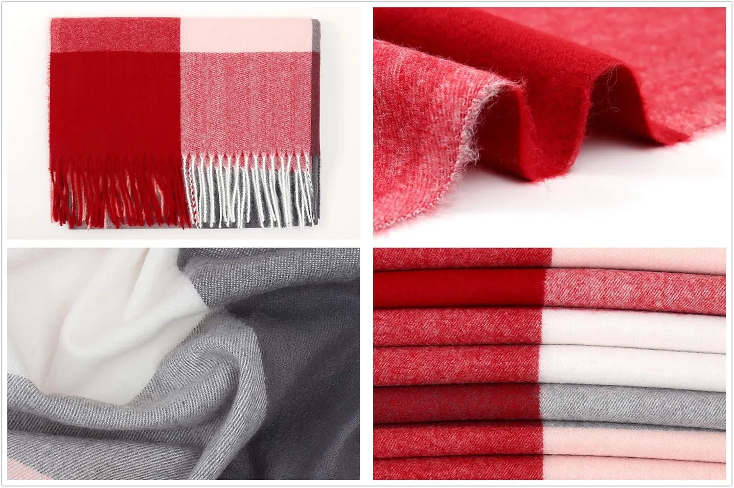RIIQIICHY Plaid Scarfs for Women Fall Winter Scarves Pashmina Shawls and Wraps for Evening Dresses