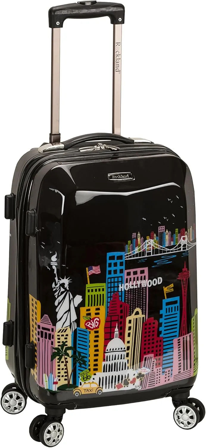 Rockland Departure Hardside Spinner Wheel Luggage, America, Carry-On 20"