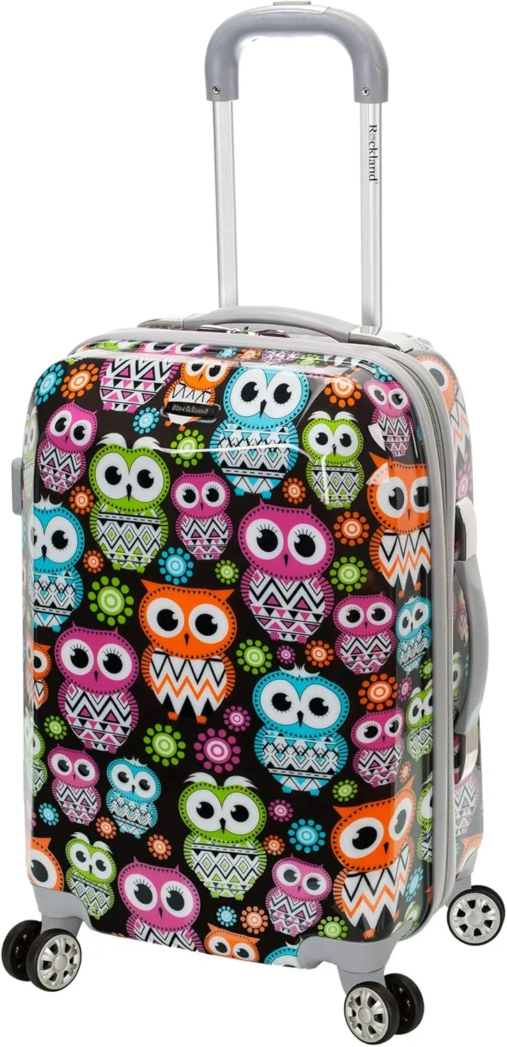 Rockland Vision Hardside Spinner Wheel Luggage, Owl, Carry-On 20-Inch