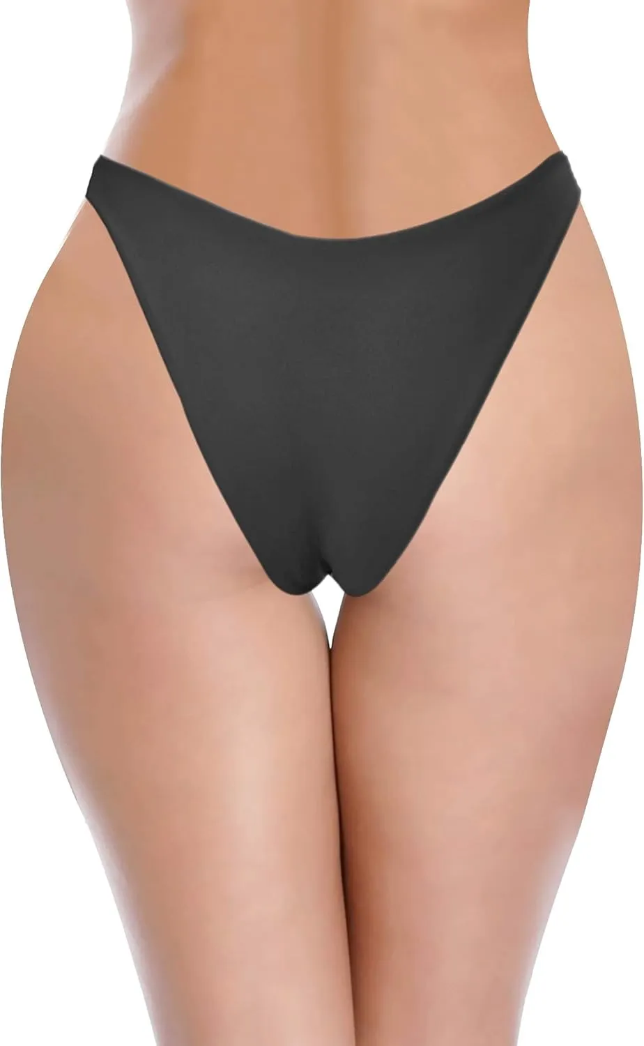 SHEKINI Women's U Cut Bikini Bottom High Cut Leg Brazilian Swim Bottom Low Rise Bottom
