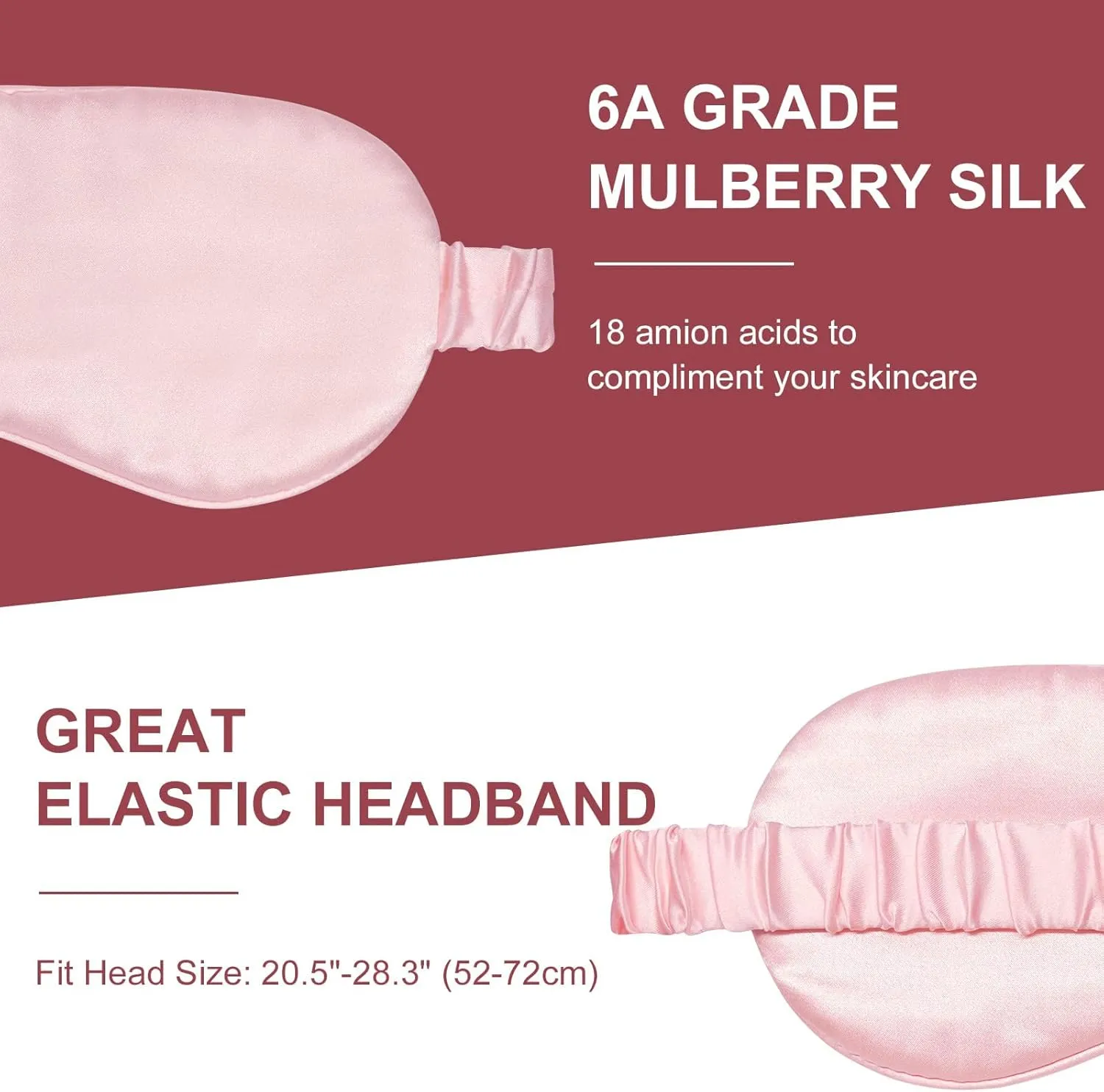 Silk Sleep Mask Eye Mask Blindfold with Double Layer Silk Filling and Elastic Strap for Full Night's Sleep, Travel and Nap, Soft Eye Cover Eyeshade with Luxury Bag and Ear Plugs by OLESILK (Pink)