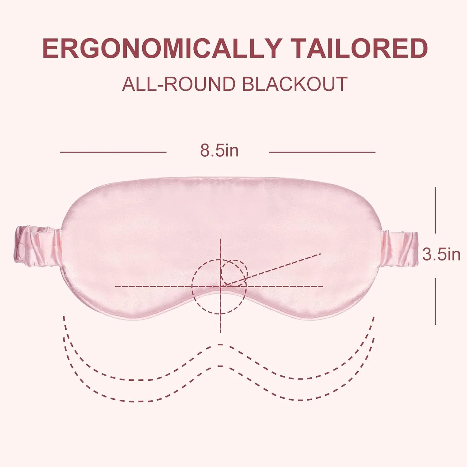 Silk Sleep Mask Eye Mask Blindfold with Double Layer Silk Filling and Elastic Strap for Full Night's Sleep, Travel and Nap, Soft Eye Cover Eyeshade with Luxury Bag and Ear Plugs by OLESILK (Pink)