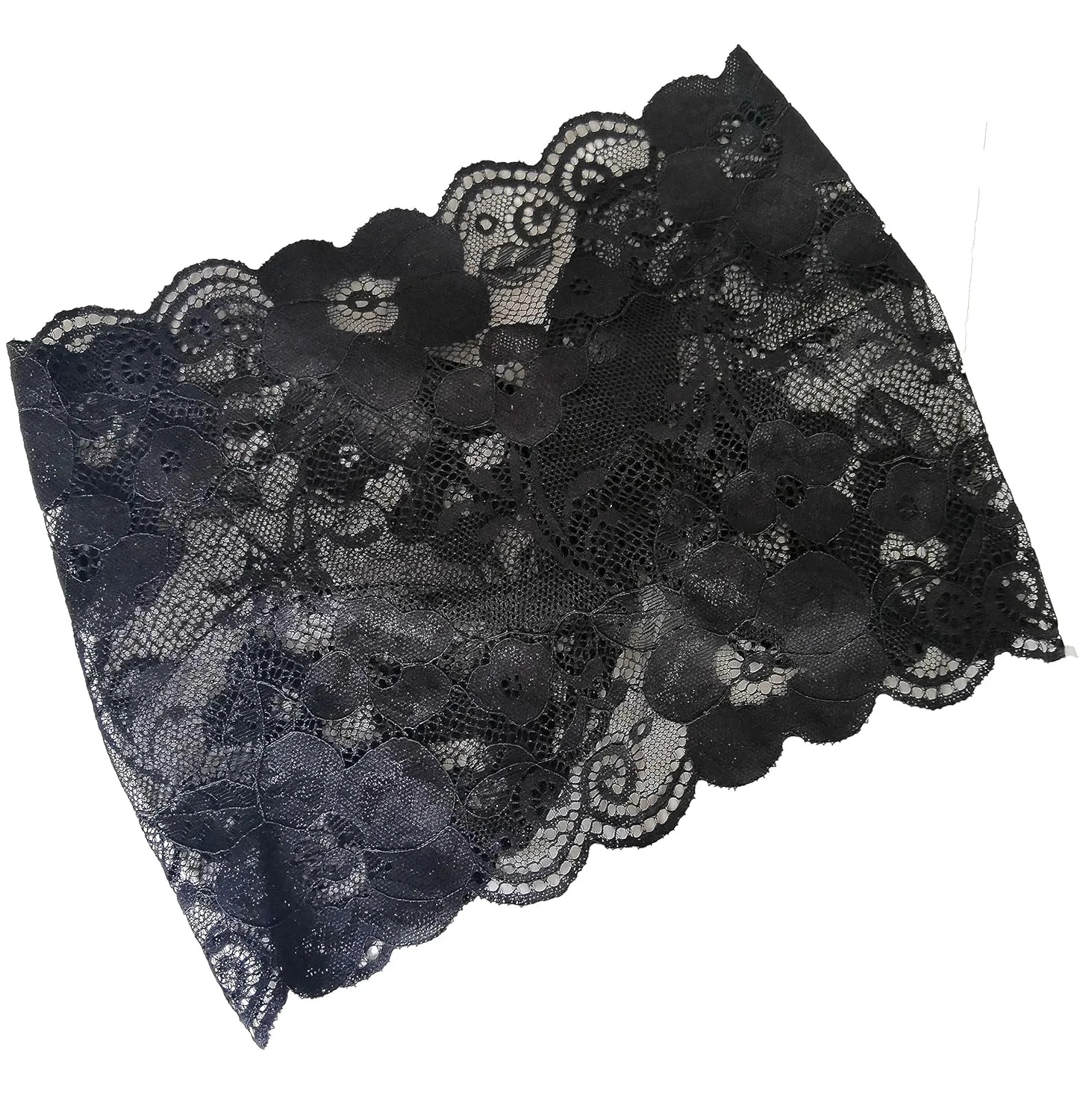 Stretch Headbands for Women Lace Headcovering for Women Lace Headwrap (Floral-Black)
