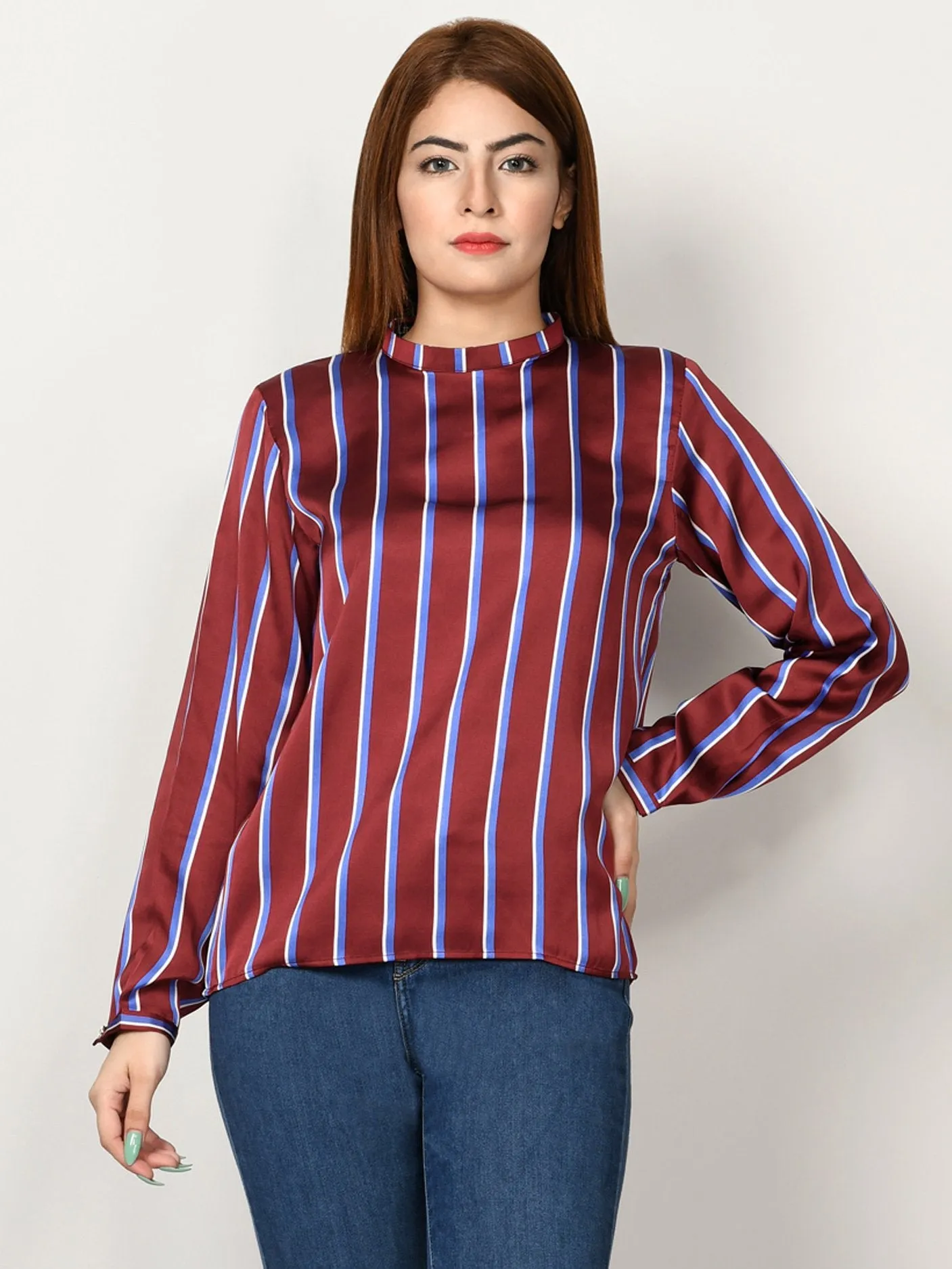 Striped Silk Top