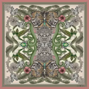 The Balinese Jungle Silk Scarf | 130x130cm
