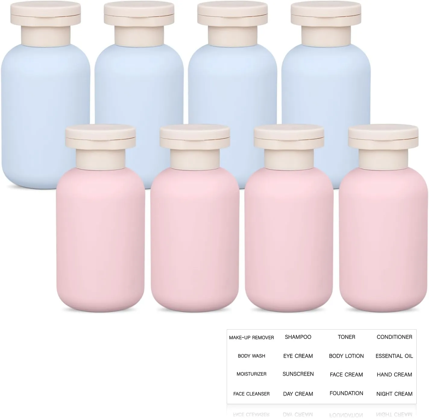 Travel Shampoo Bottle, Empty Plastic Squeeze Bottles 3.4oz with Flip Cap, Lotion Container for Toiletries