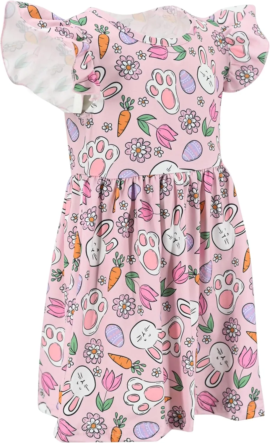 Unique Baby Girls' Short Sleeve Everyday Printed Dresses for Kid and Toddler, Sizes 2T-12Y