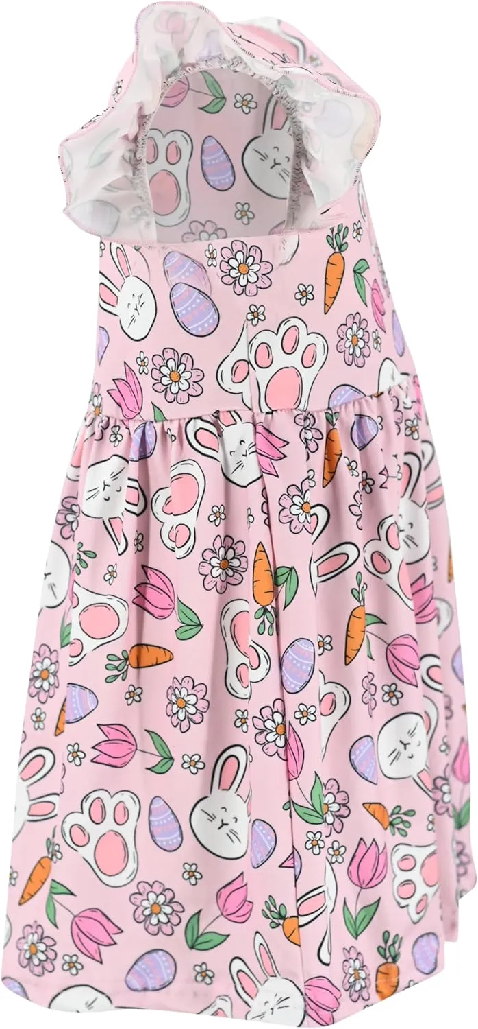 Unique Baby Girls' Short Sleeve Everyday Printed Dresses for Kid and Toddler, Sizes 2T-12Y
