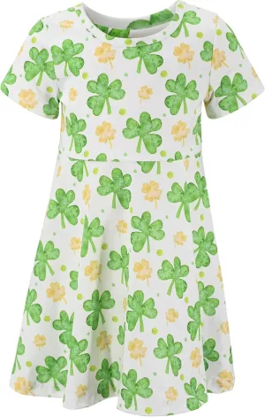 Unique Baby Girls' Short Sleeve Everyday Printed Dresses for Kid and Toddler, Sizes 2T-12Y