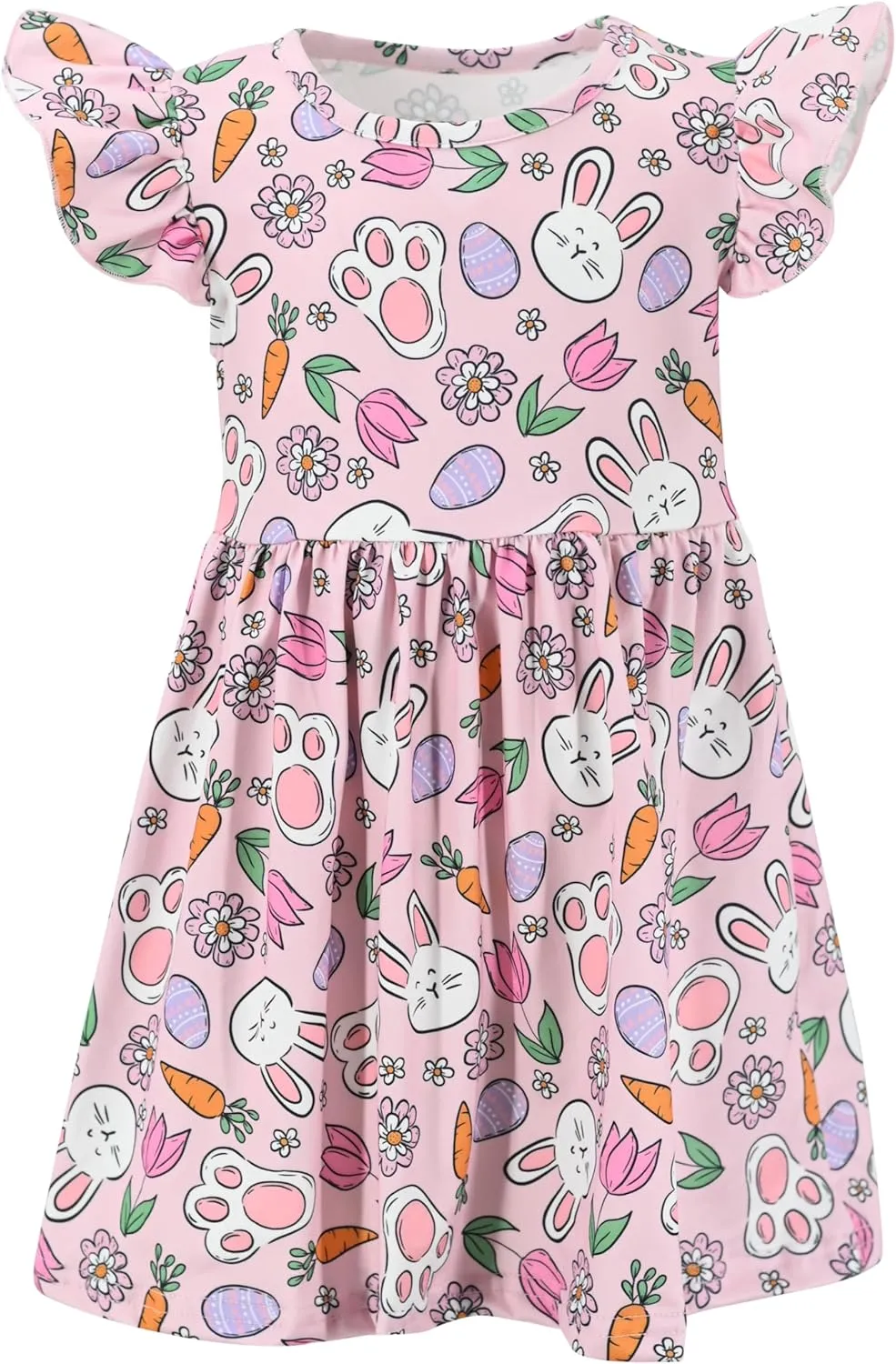 Unique Baby Girls' Short Sleeve Everyday Printed Dresses for Kid and Toddler, Sizes 2T-12Y