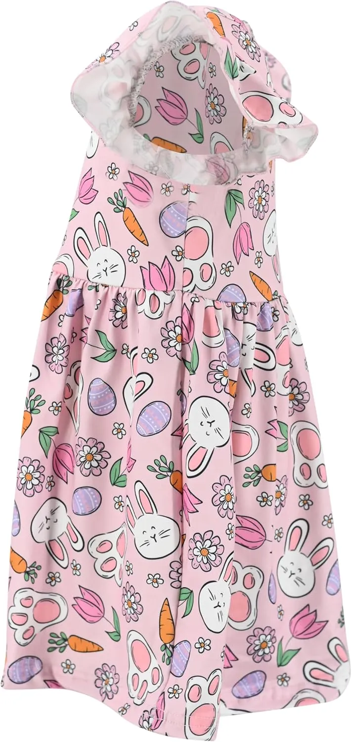 Unique Baby Girls' Short Sleeve Everyday Printed Dresses for Kid and Toddler, Sizes 2T-12Y