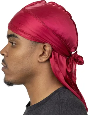 Veeta Superior Silk Durag - Smooth Silk Durag for Men & Women, Long Double Wide Straps, Outside Seam Triple Stitch Du Rag