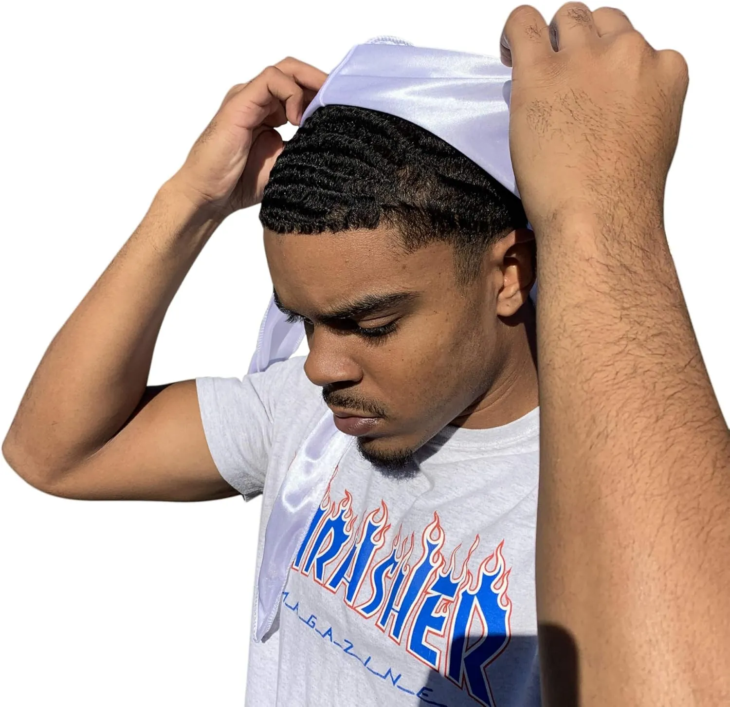 Veeta Superior Silk Durag - Smooth Silk Durag for Men & Women, Long Double Wide Straps, Outside Seam Triple Stitch Du Rag