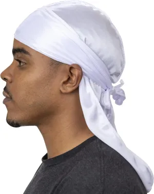 Veeta Superior Silk Durag - Smooth Silk Durag for Men & Women, Long Double Wide Straps, Outside Seam Triple Stitch Du Rag