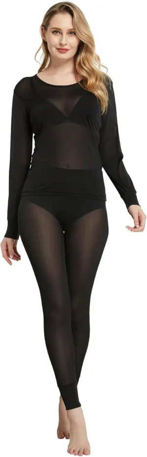 Viamulion Womens 100% Silk Thermal Underwear Pants Premium Lined Base Layer Bottom