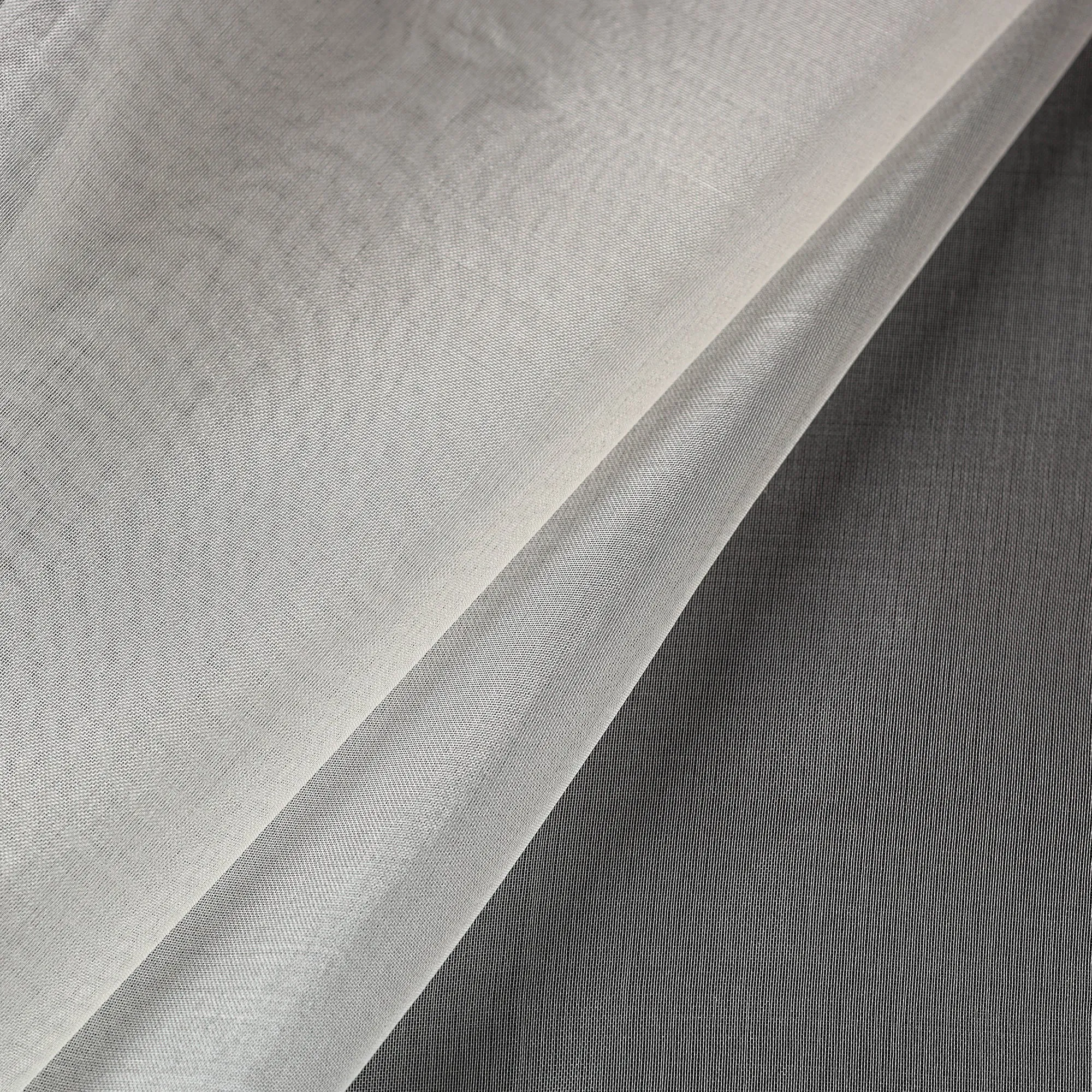 White - Traditional Tissue Chanderi Silk Plain Handloom Fabric 03