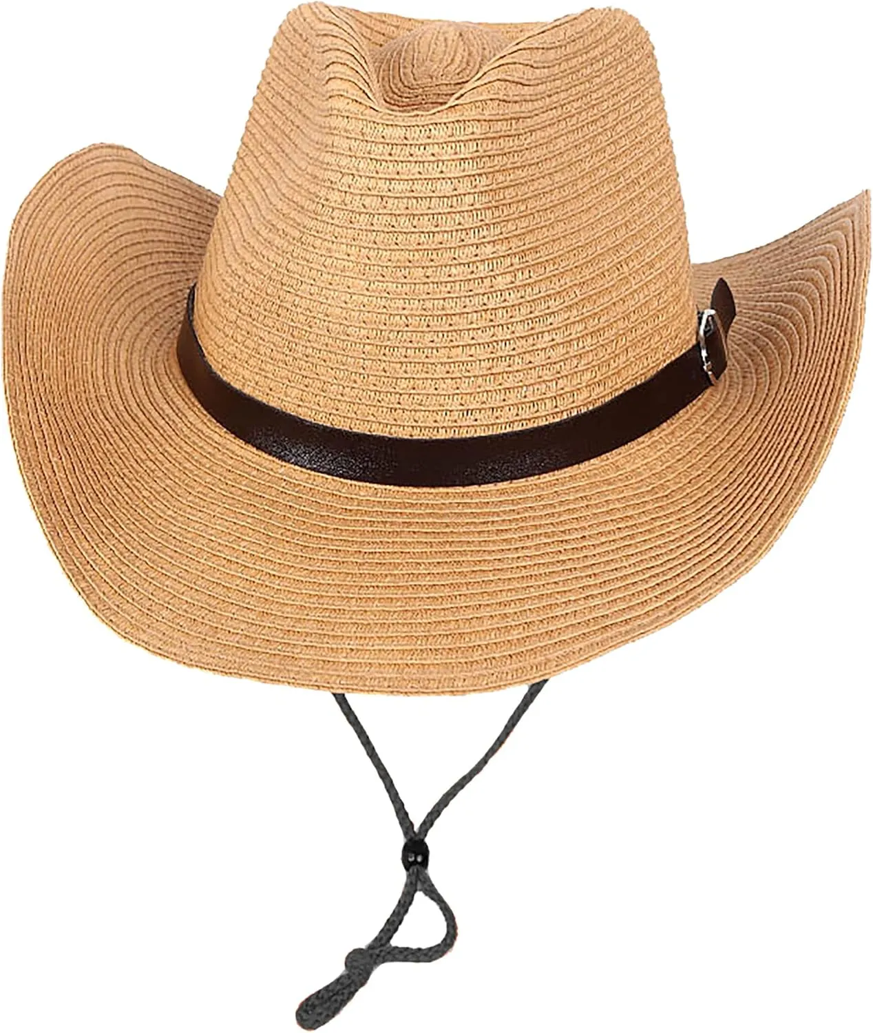 Womens Straw Cowboy Hat, Summer-Beach-Panama Shapeable Floppy Sun-Hat Men & Women Wide Brim Fedora