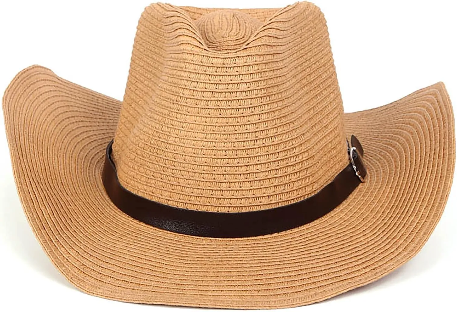 Womens Straw Cowboy Hat, Summer-Beach-Panama Shapeable Floppy Sun-Hat Men & Women Wide Brim Fedora