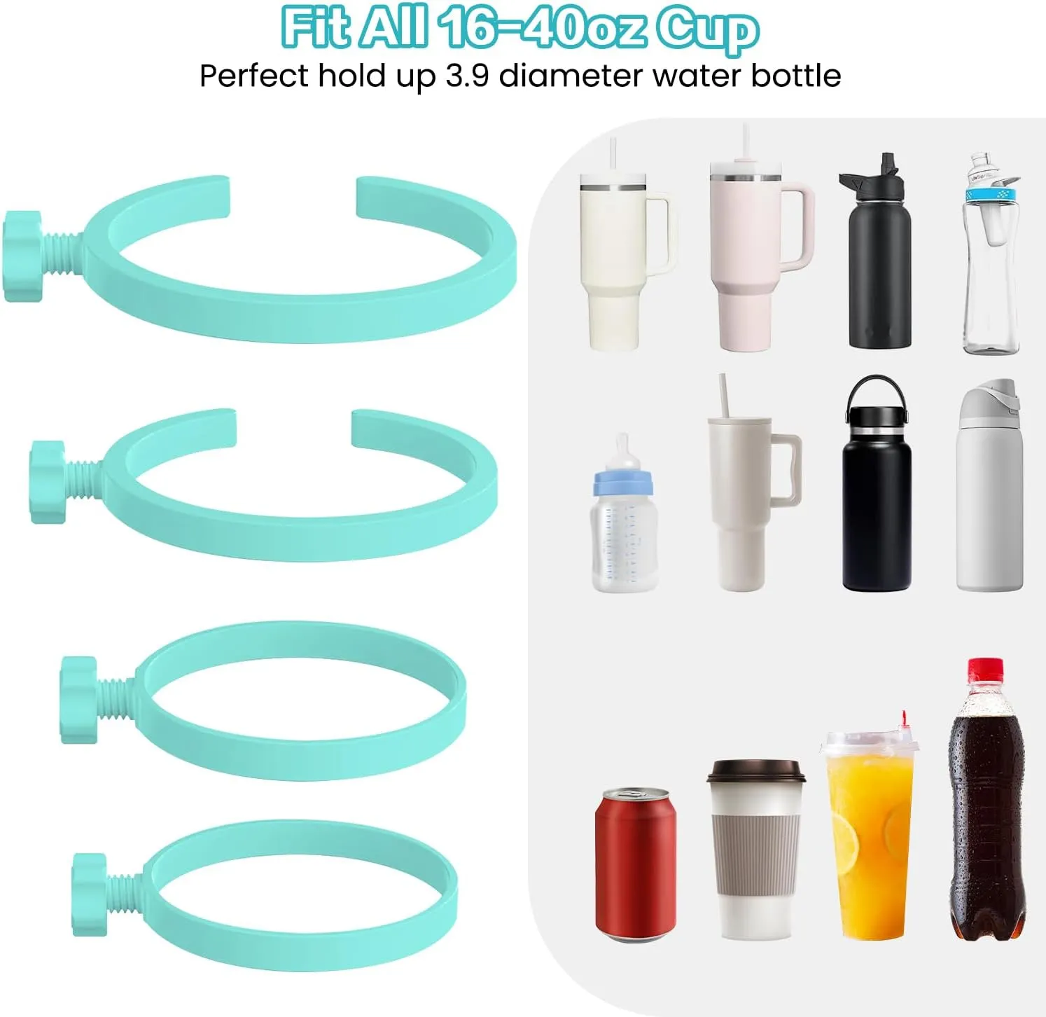 XYFuuee Cup Holder for Stanley 30 oz 40 oz Compatible with Bogg Bag, Drink Holder for Simple Modern Rubber Beach Tote, Water Bottle Holder Attachment for XL Medium Small Bog Bag