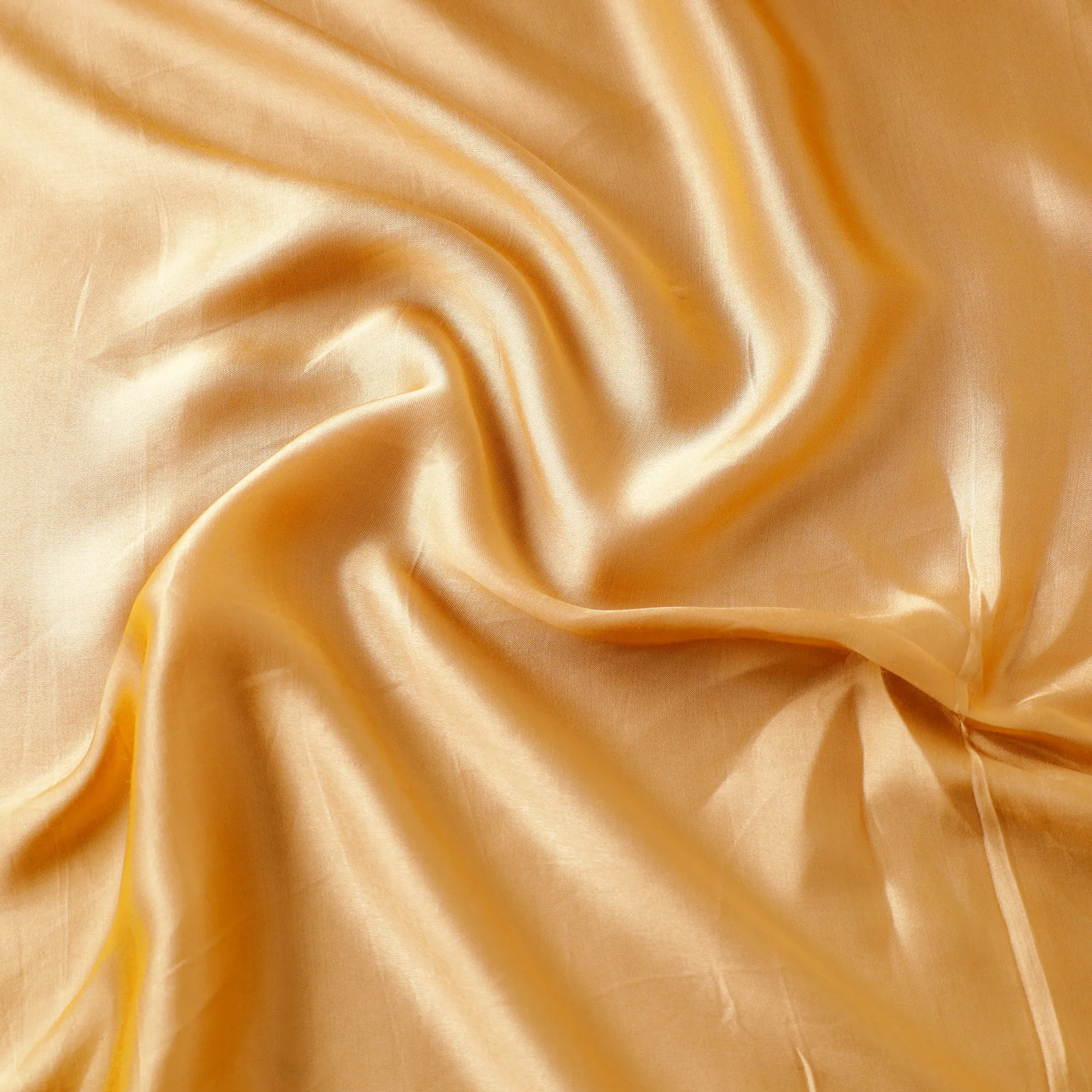Yellow - Pure Mashru Silk Plain Fabric (Width - 44 in)